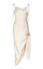 Moda Operandi Cult Gaia Giselle Tasseled Asymmetric Silk Dress Size: Xs