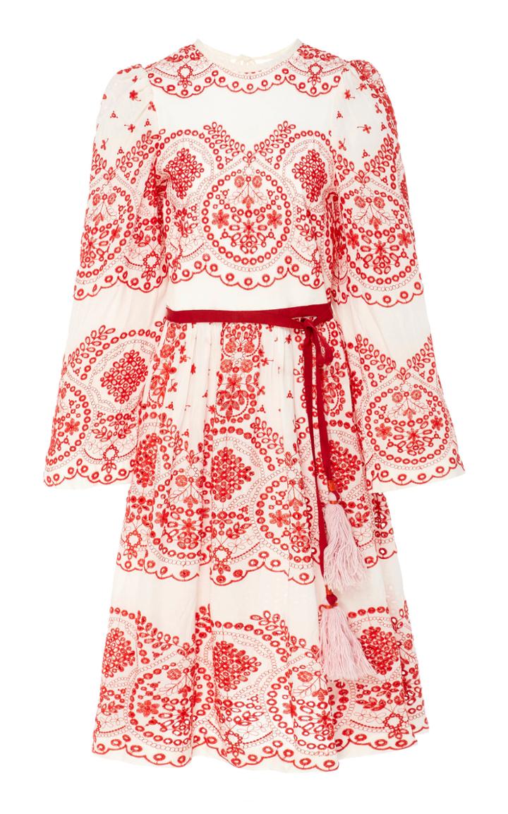 Alix Of Bohemia One Of A Kind Carolina Eyelet Dress With Tassel Belt