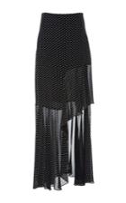 Rosetta Getty Spiral Ruffle Polka Dot Skirt