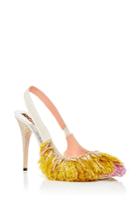 Rochas Pink And Gold Fringed Slingback Heels