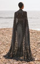 Moda Operandi Cucculelli Shaheen Sun Raze Jet Degrad Embroidered Silk Tulle Cape