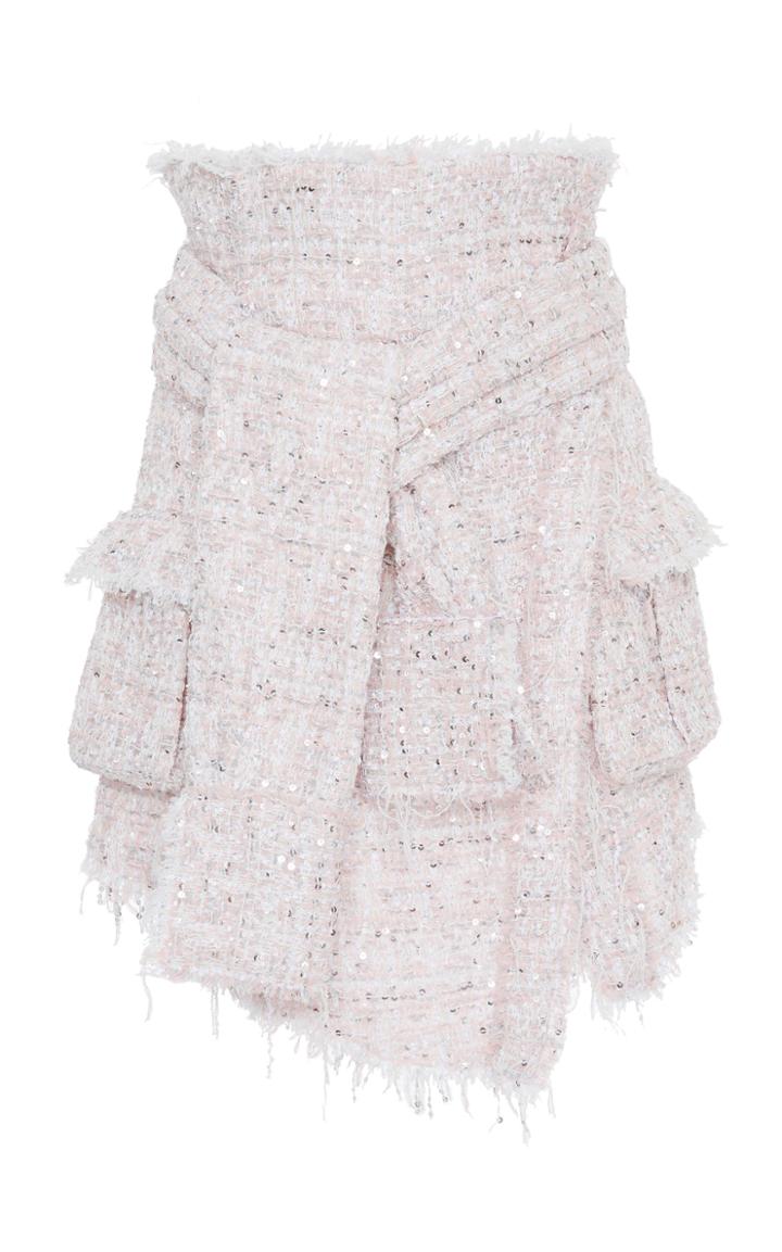 Balmain Knot-detail Tweed Skirt