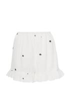 Sleeper Ruffled High-rise Linen Lounge Shorts