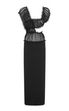 Christopher Esber Intersect Ruched Lace Column Dress