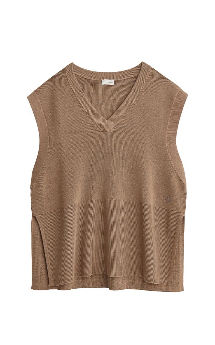 Moda Operandi By Malene Birger Belisia Sleeveless Ribbed-knit Top