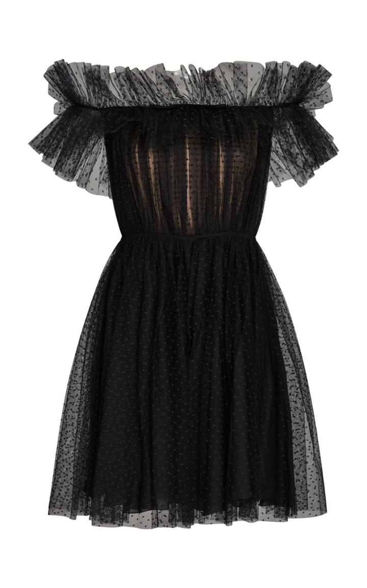 Giambattista Valli Shirred Tulle Mini Dress