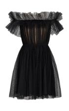 Giambattista Valli Shirred Tulle Mini Dress