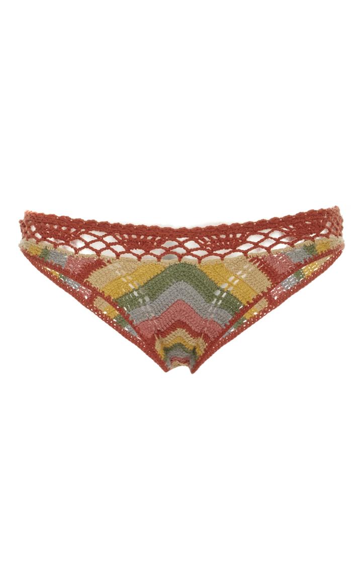 All That Remains Honey Chevron Striped Crochet Bikini Bottom