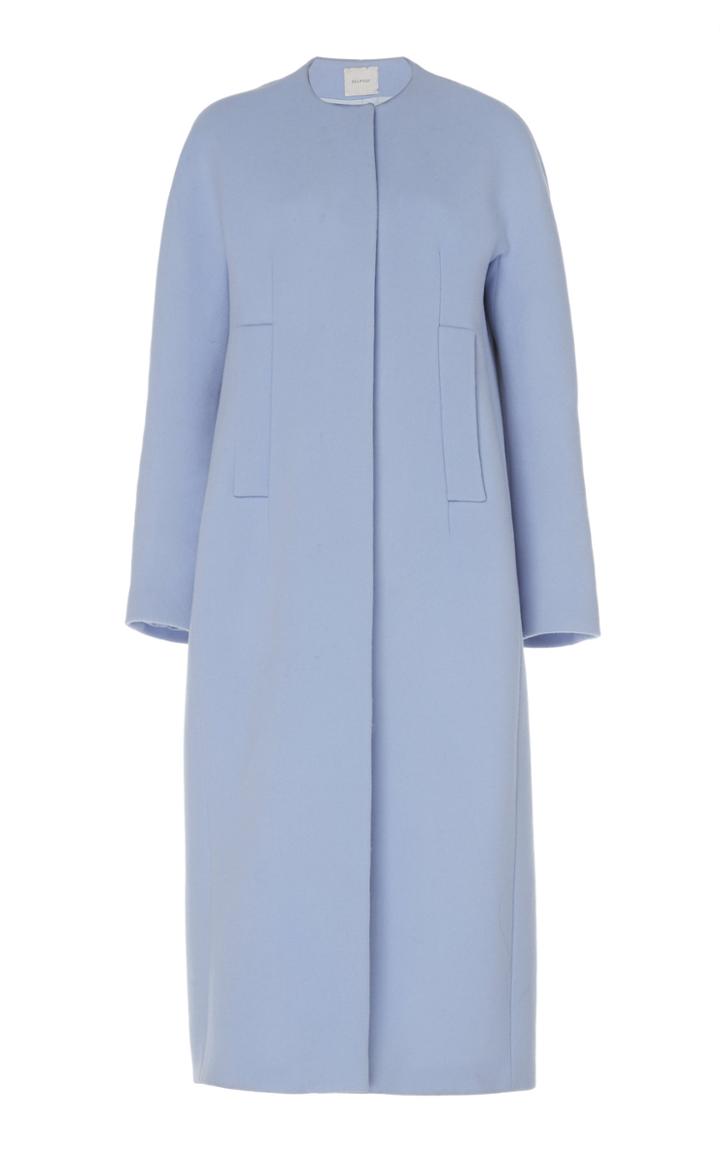 Delpozo Collarless Virgin Wool Coat