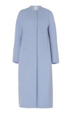 Delpozo Collarless Virgin Wool Coat