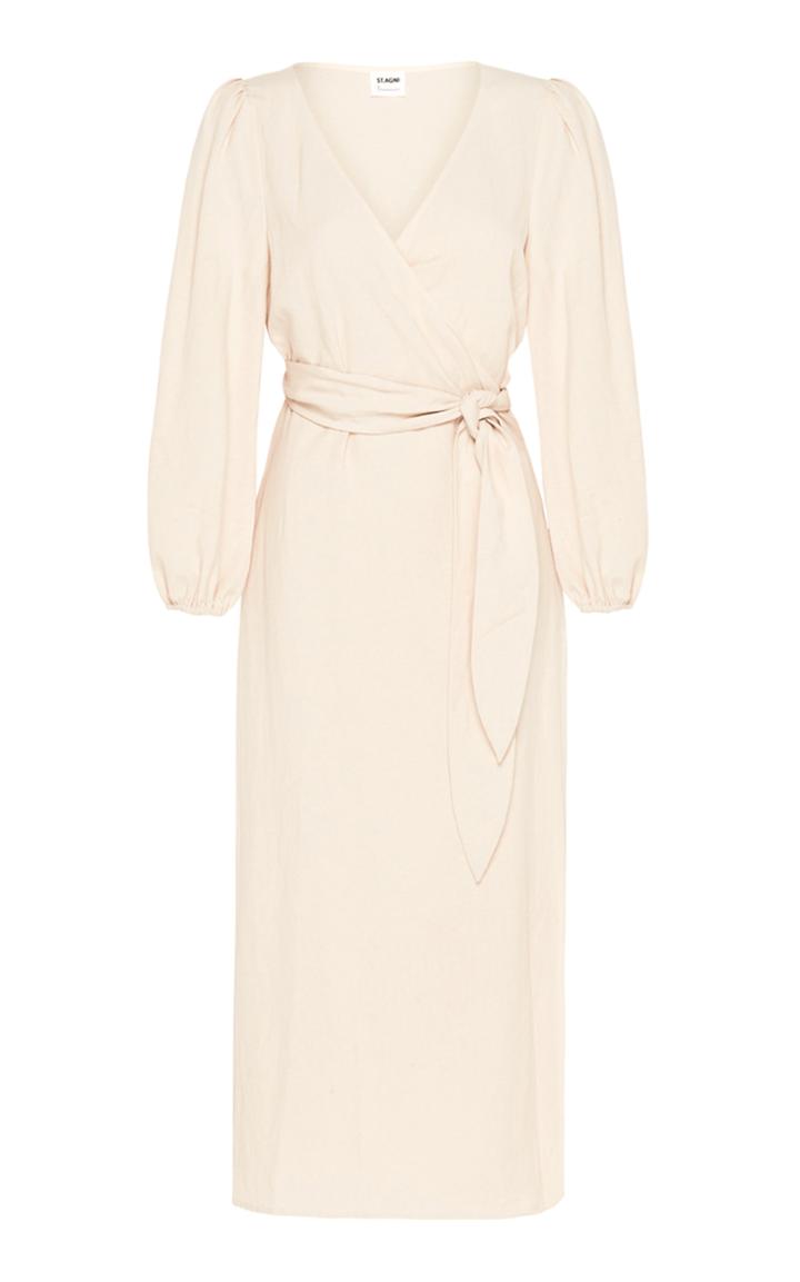 St. Agni Delphine Crepe Midi Wrap Dress
