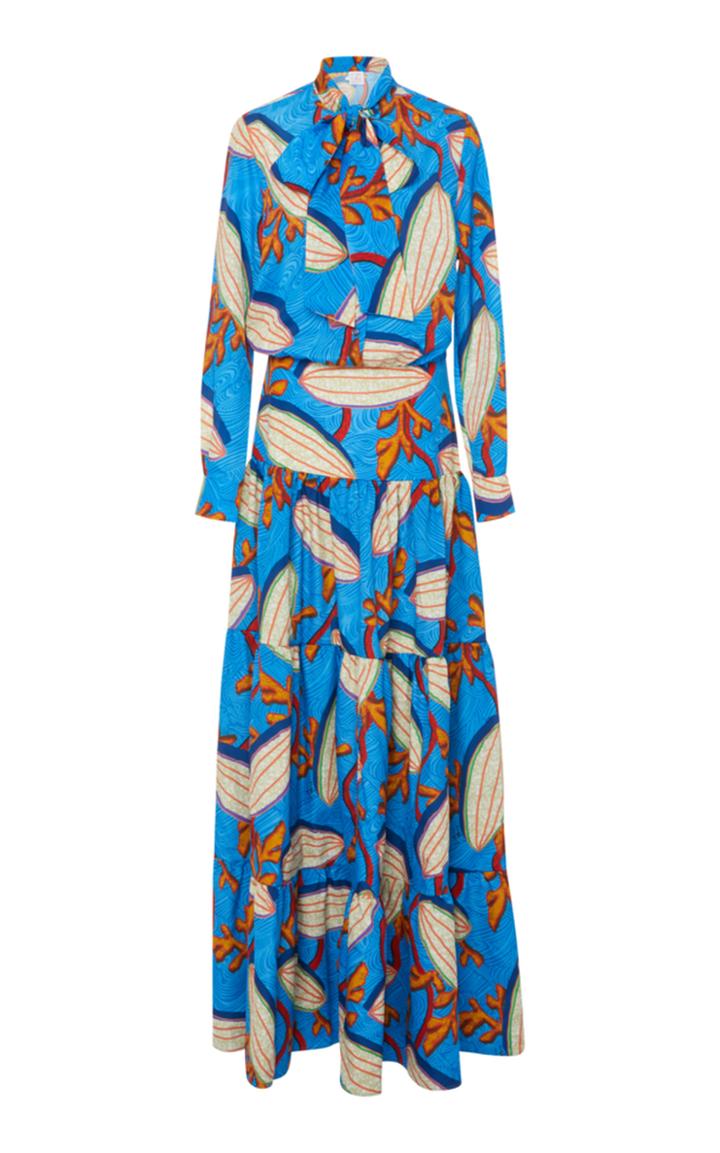 Stella Jean Printed Crepe Maxi Dress