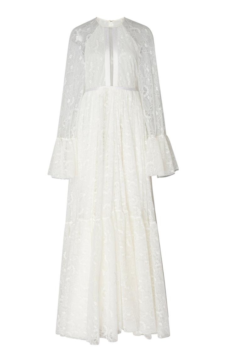 Giambattista Valli A-line Lace Flounce Gown