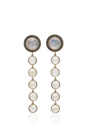 Misahara Stena 18k Rose Gold Rainbow Moonstone And Diamond Earrings