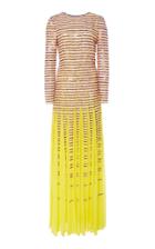 Carolina Herrera Matchstick Embroidered Gown