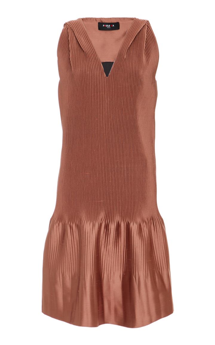 Paule Ka Shantung Pleated Dress