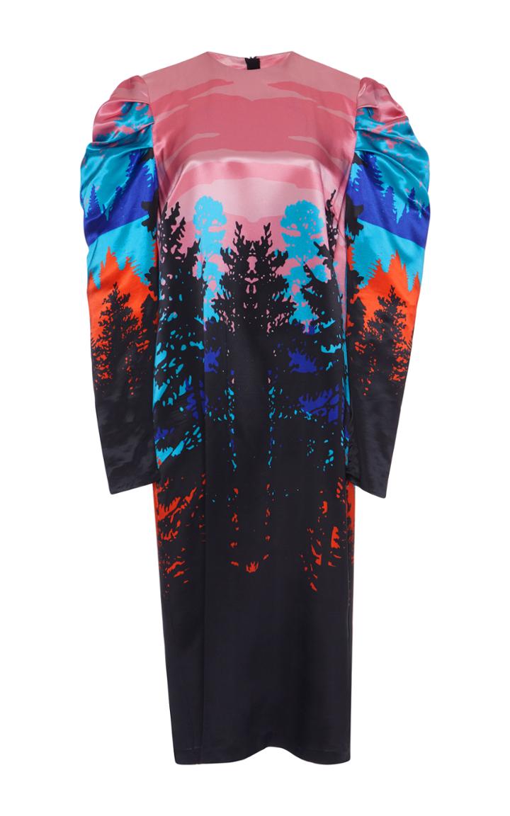 Msgm Satin Landscape Dress