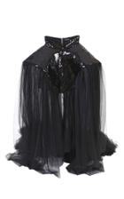 Balmain Sequin Tulle Maxi Skirt