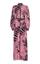 Temperley London Rosella Printed Crepe Maxi Shirt Dress