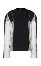 Haider Ackermann Two-toned Piped Wool Contrast Top
