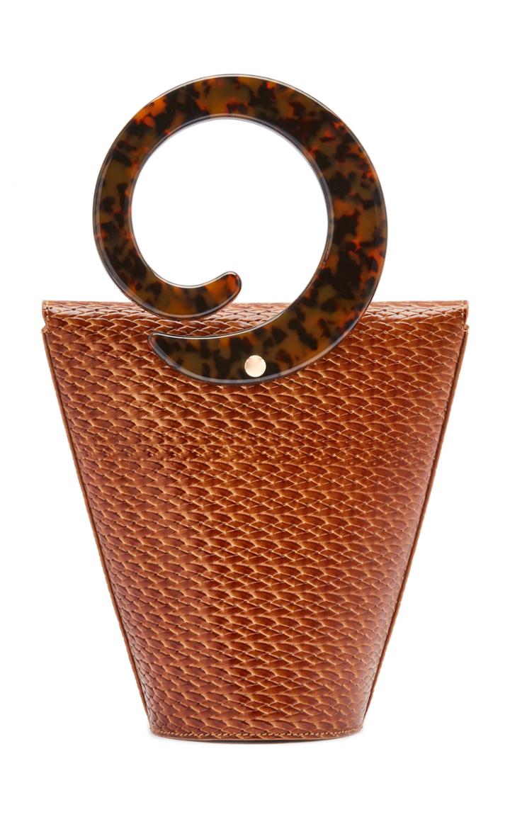 Usisi Consti Woven Leather Top Handle Bag