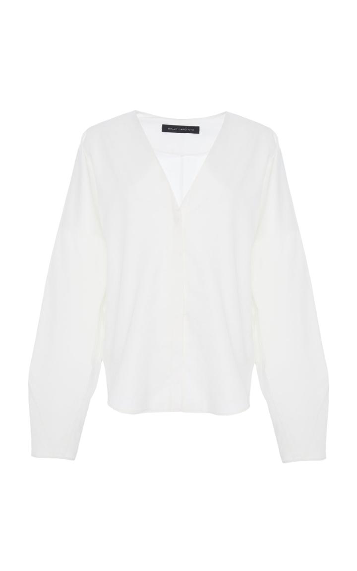 Sally Lapointe Cotton Silk Cocoon Button Up Top