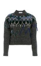 Dice Kayek Embellished Wool Cropped Sweater