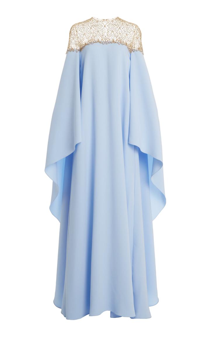 Moda Operandi Carolina Herrera Embellished Yoke Silk Caftan