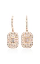 Moda Operandi Shay 18k Rose Gold Pave Diamond Essential Baguette Drop Earrings