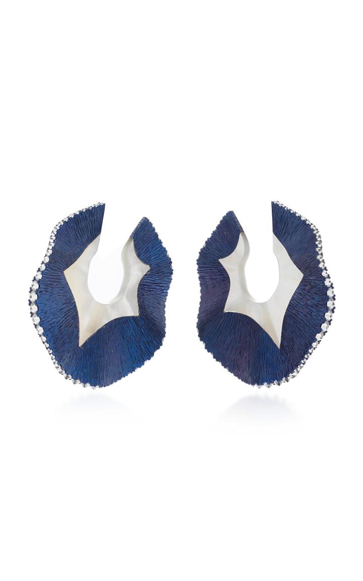 Arunashi One-of-a-kind Mother Of Pearl Disc Hoop Earrings