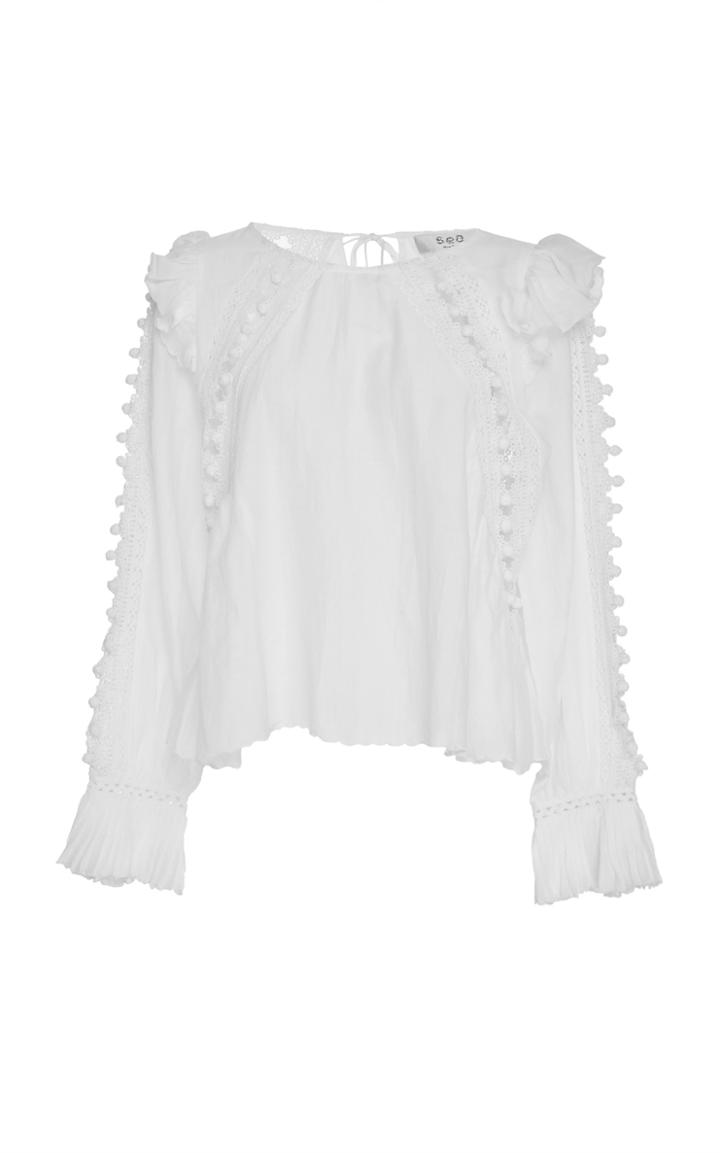 Sea Esther Crochet Pom Blouse