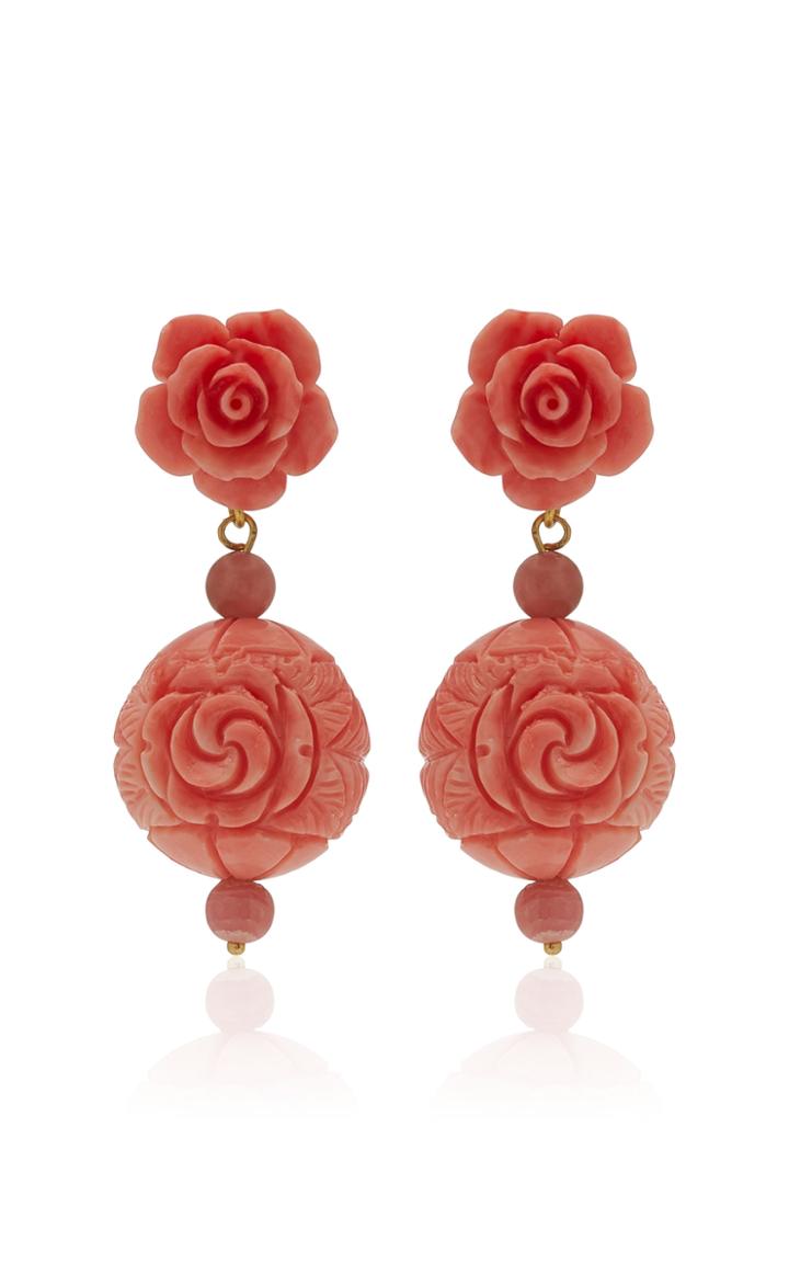 Jennifer Behr Bonnie Rhodonite And Resin Earrings