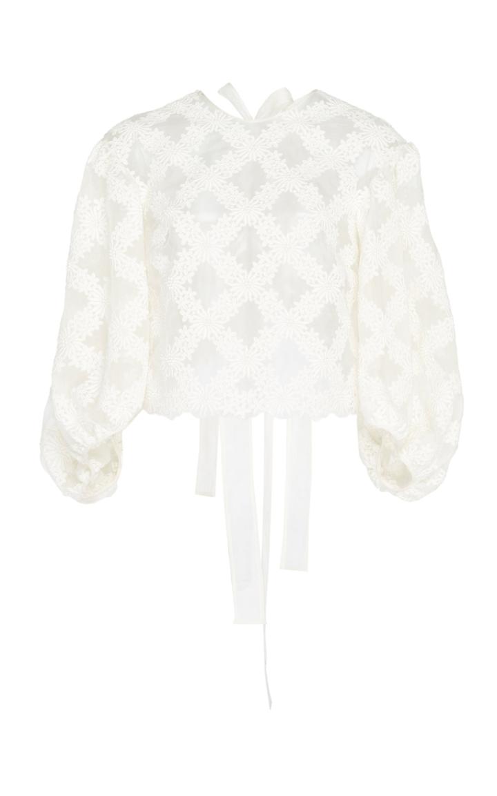 Cecilie Bahnsen Agnes Silk Puff Sleeve Blouse