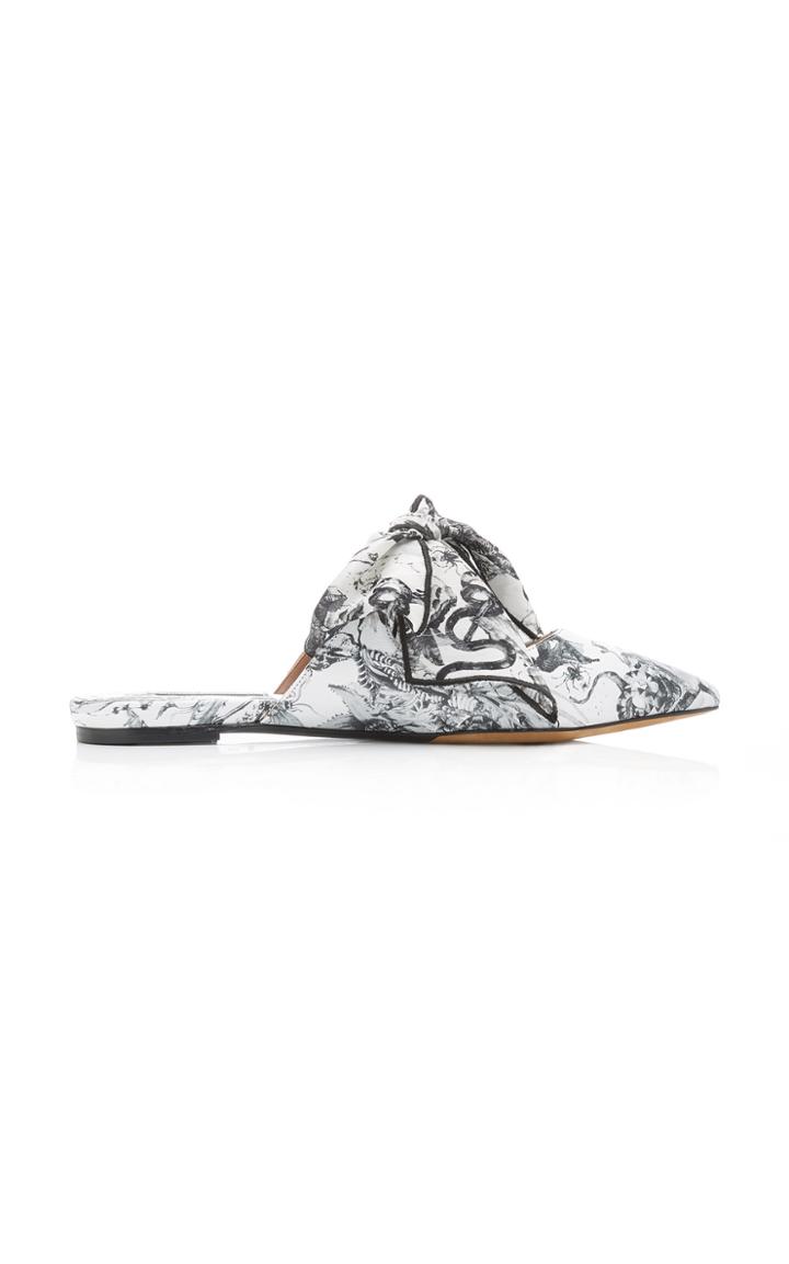 Tabitha Simmons Aida Chiffon Bow-detailed Leather Mules