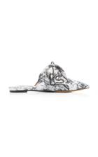 Tabitha Simmons Aida Chiffon Bow-detailed Leather Mules
