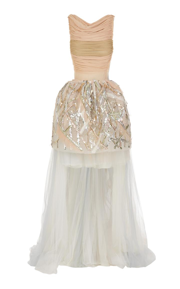 Maticevski Effervescent Embellished Cotton & Silk Brocade Gown