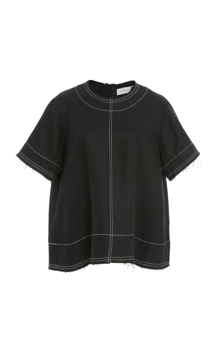 Lee Mathews Carrie Linen Short Sleeve Top