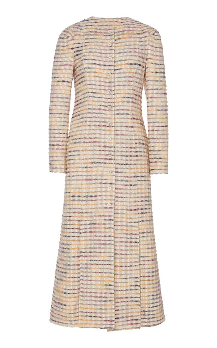 Brock Collection Palagano Tweed Pleated Coat