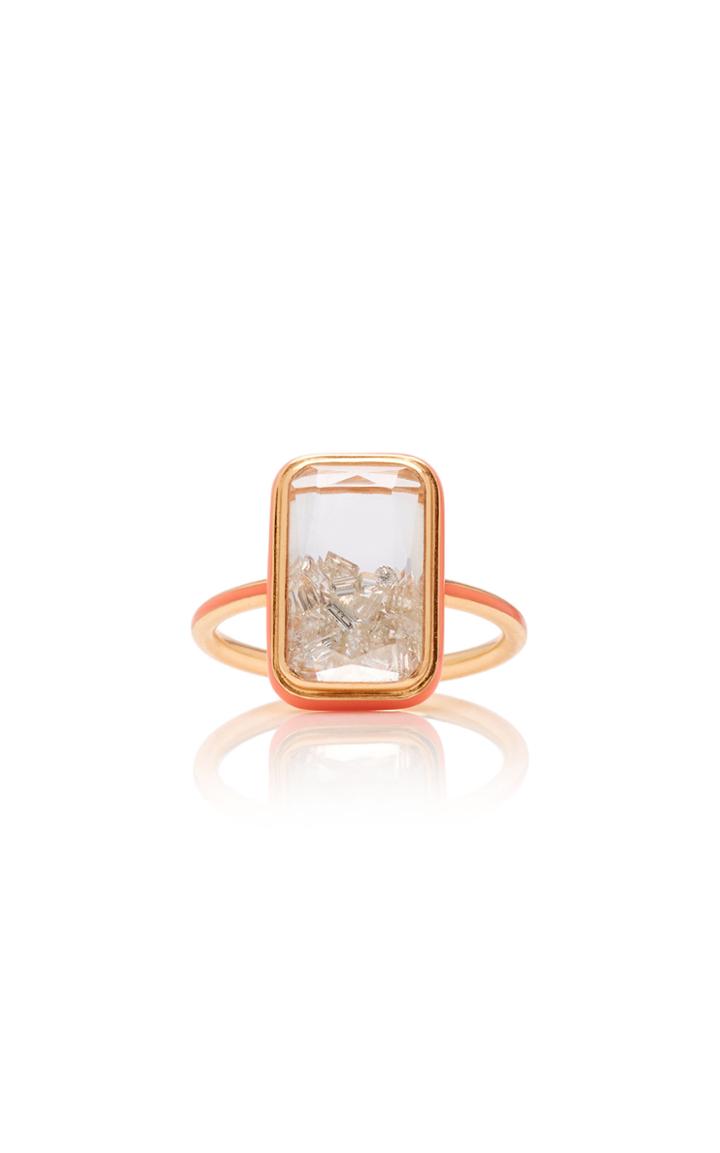 Moda Operandi Moritz Glik 18k Rose Gold Diamond And Enamel Shaker Ring