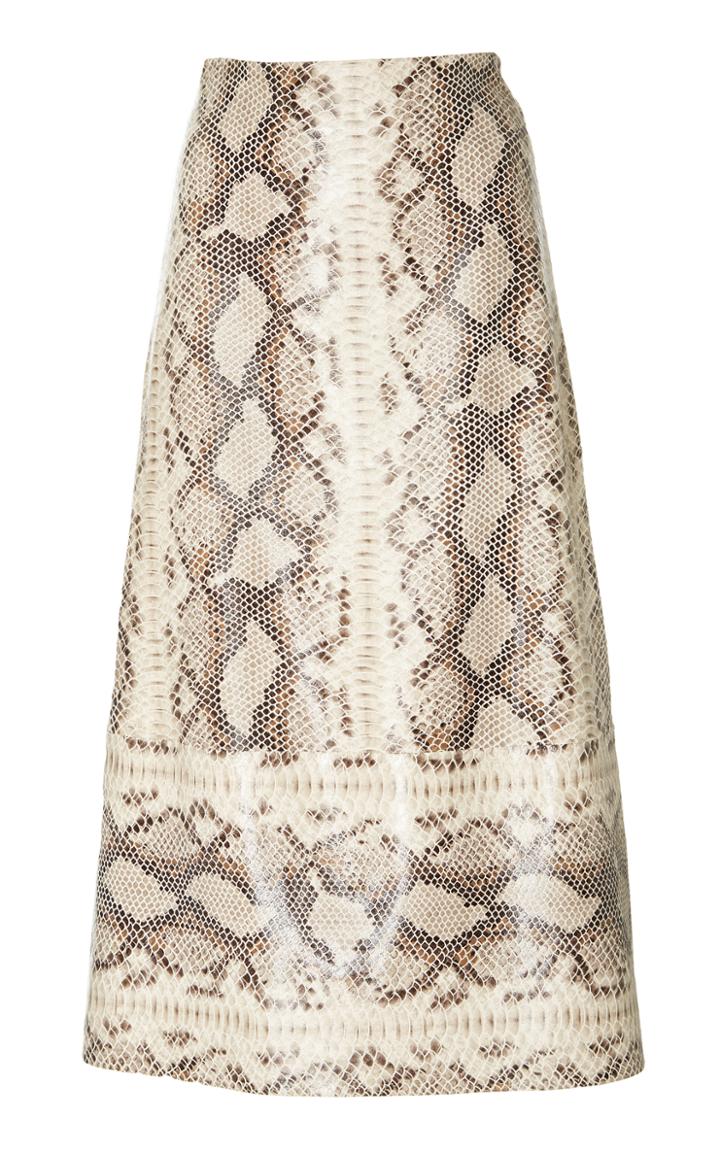 Zeynep Arcay Snake Print Leather Skirt