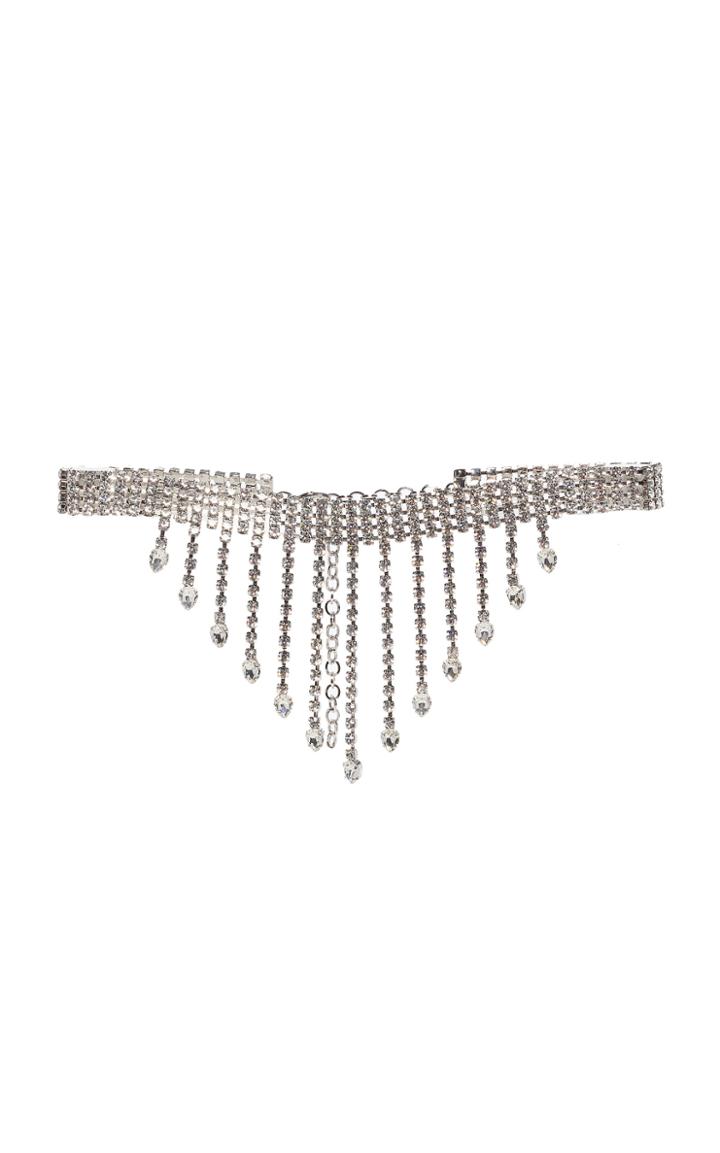 Alessandra Rich Fringed Crystal-embellished Belt