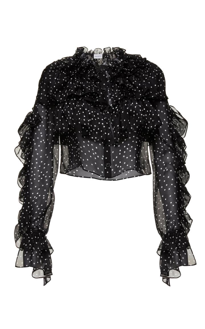 Magda Butrym Girona Georgette Ruffle Top Size: 34