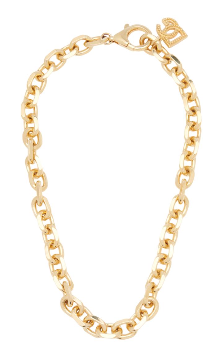 Dolce & Gabbana Country Logo-detailed Gold-tone Brass Chain Necklace