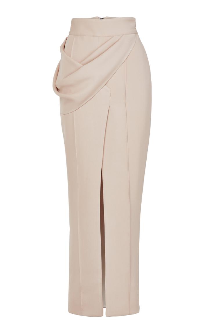 Maticevski Finite Draped Slit Crepe Pencil Skirt