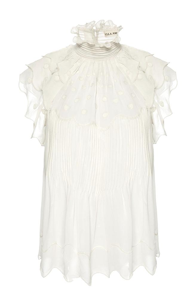Ulla Johnson Darla Embroidered Silk-georgette Top