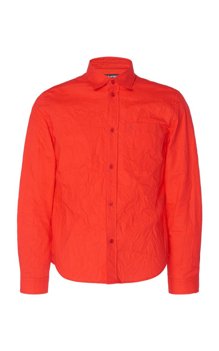 Balenciaga Crinkled Poplin Button-up Shirt