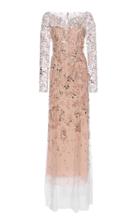Jenny Packham Comet Embellished Long Sleeve Dress