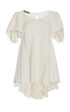 Zac Posen Ruffled High-low Crepe Top