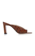 Wandler Isa Croc-embossed Leather Sandals