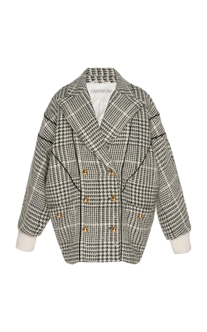 Alessandra Rich Oversized Prince De Galles Coat